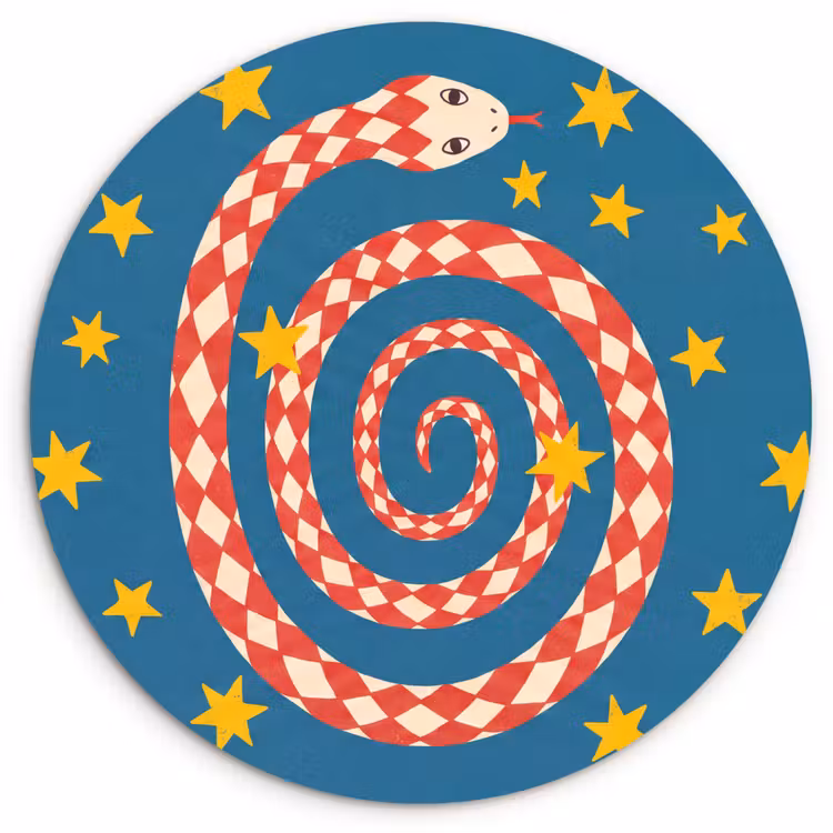 Forexbild Rund - Schlange – Spirale – Tiere – Illustration – Rot — 1