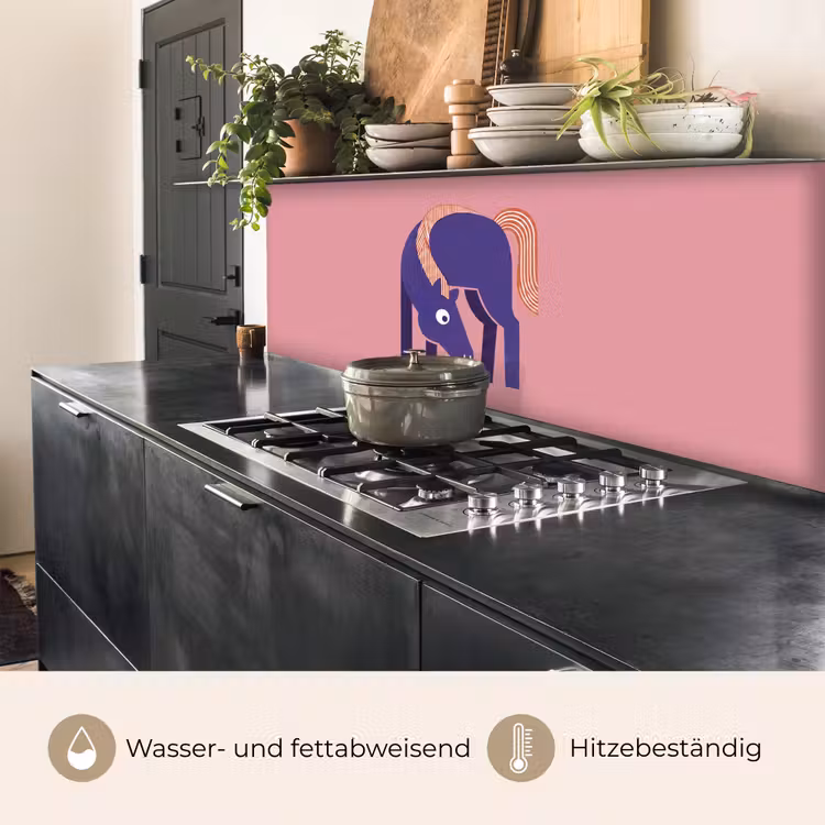 Küchenrückwand - Pferd – Abstrakt – Tiere – Modern – Blau — 5