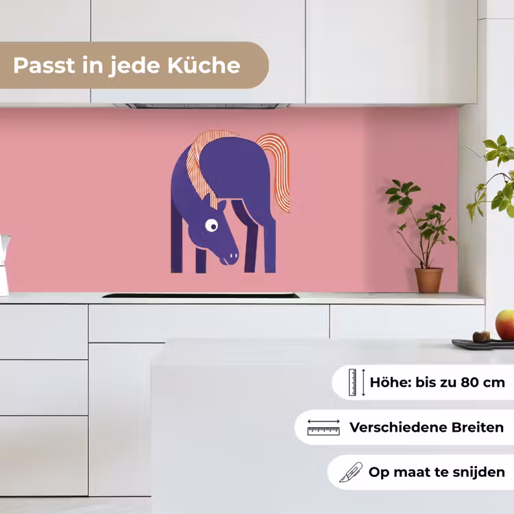 Küchenrückwand - Pferd – Abstrakt – Tiere – Modern – Blau — 7