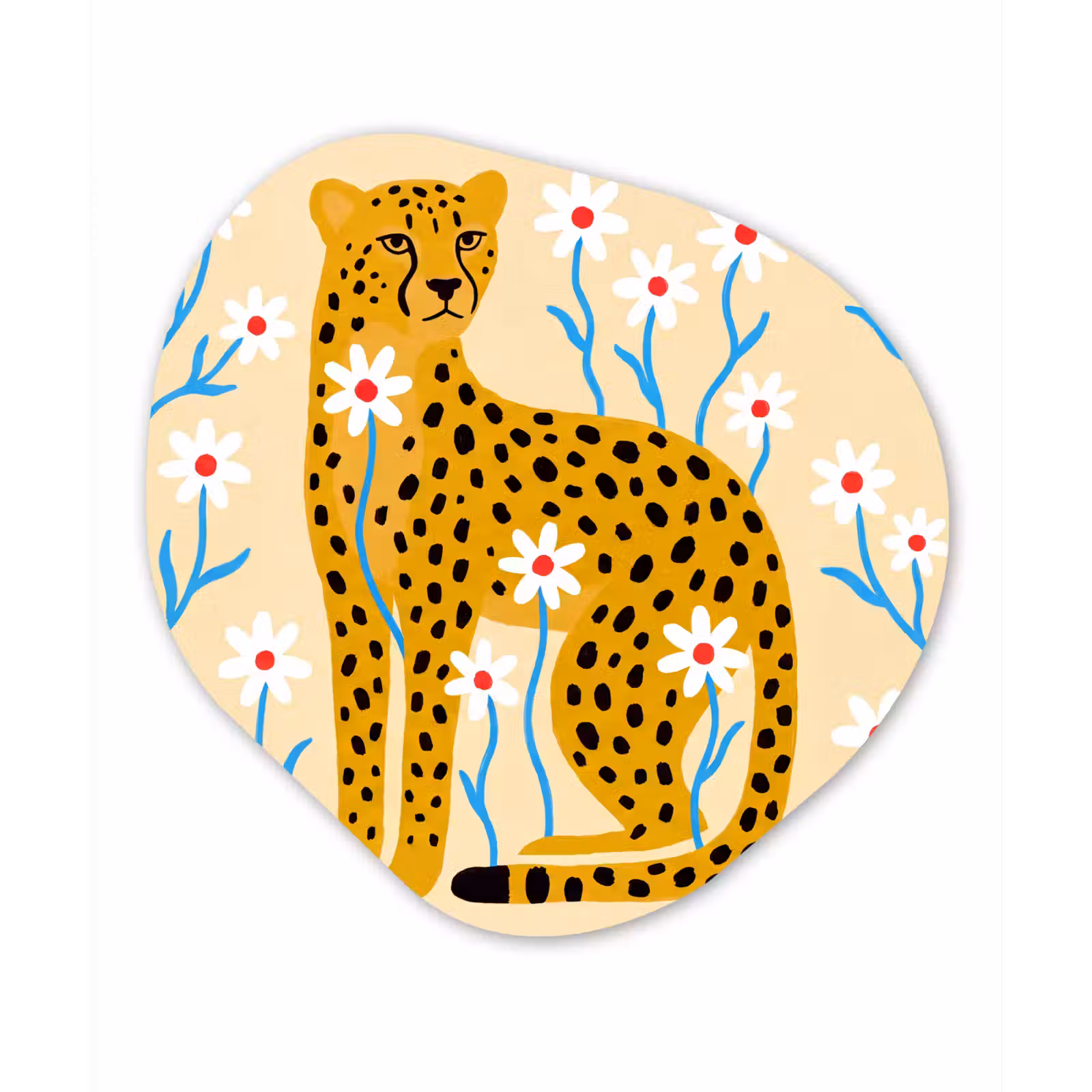 Forexbild Organische Form - Tiere – Gepard – Blumen – Modern – Gelb — 1