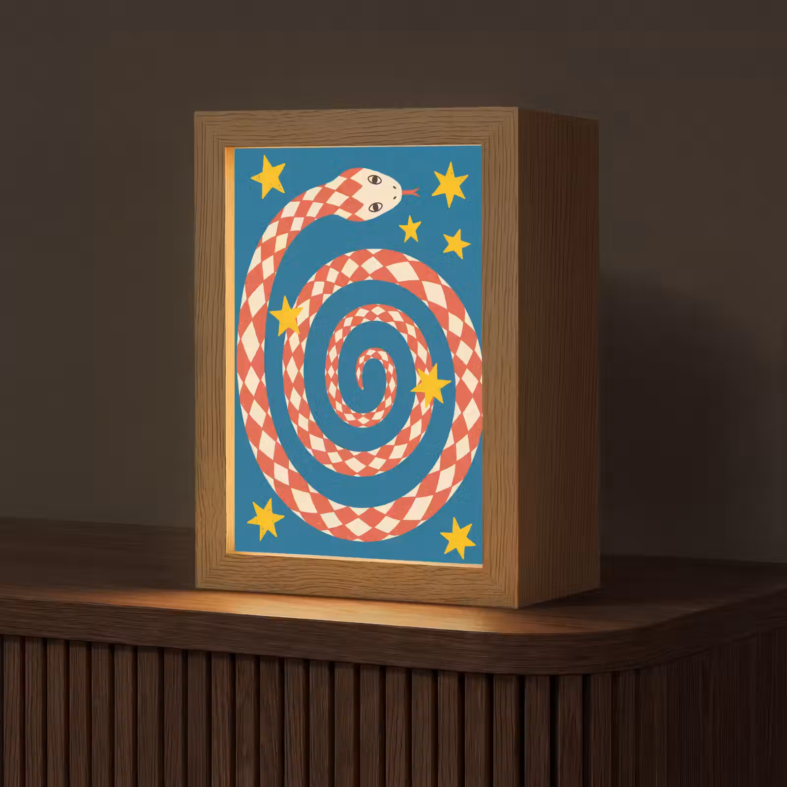 Personalisierte Lightbox - Schlange – Spirale – Tiere – Illustration – Rot — 1