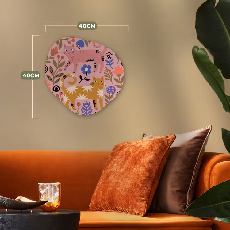 Forexbild Organische Form - Katze – Blumen – Tiere – Modern – Rosa — 4