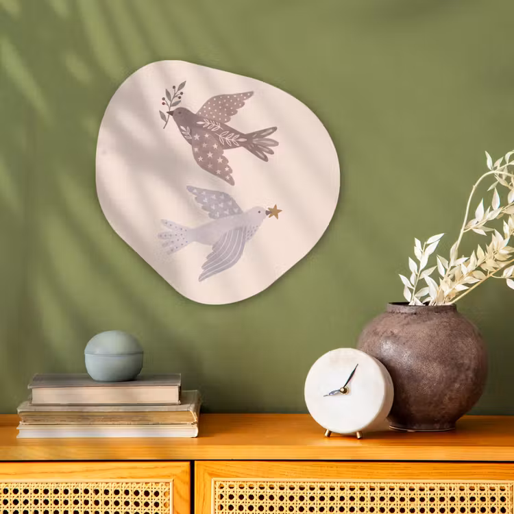 Forexbild Organische Form - Vogel – Beeren – Natur – Modern – Beige — 2