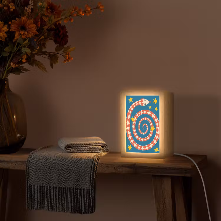 Personalisierte Lightbox - Schlange – Spirale – Tiere – Illustration – Rot — 3