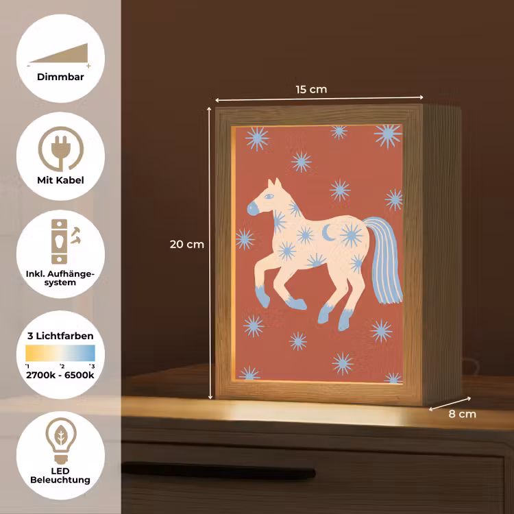 Personalisierte Lightbox - Tiere – Sterne – Mond – Abstrakt – Rot — 6
