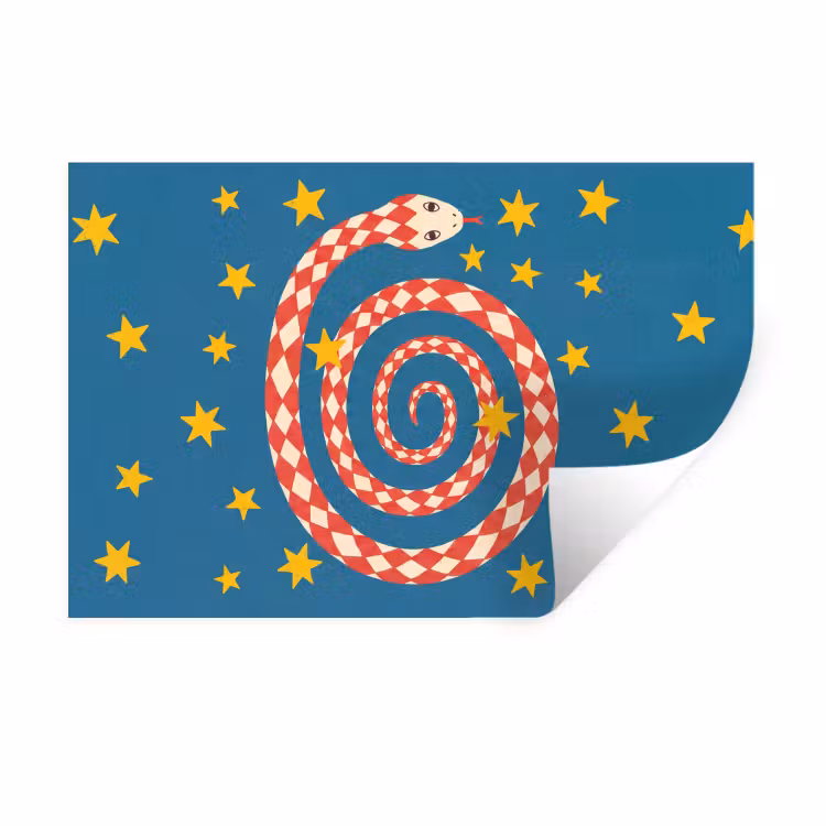 Wandtattoo – Schlange – Spirale – Tiere – Illustration – Rot — 1