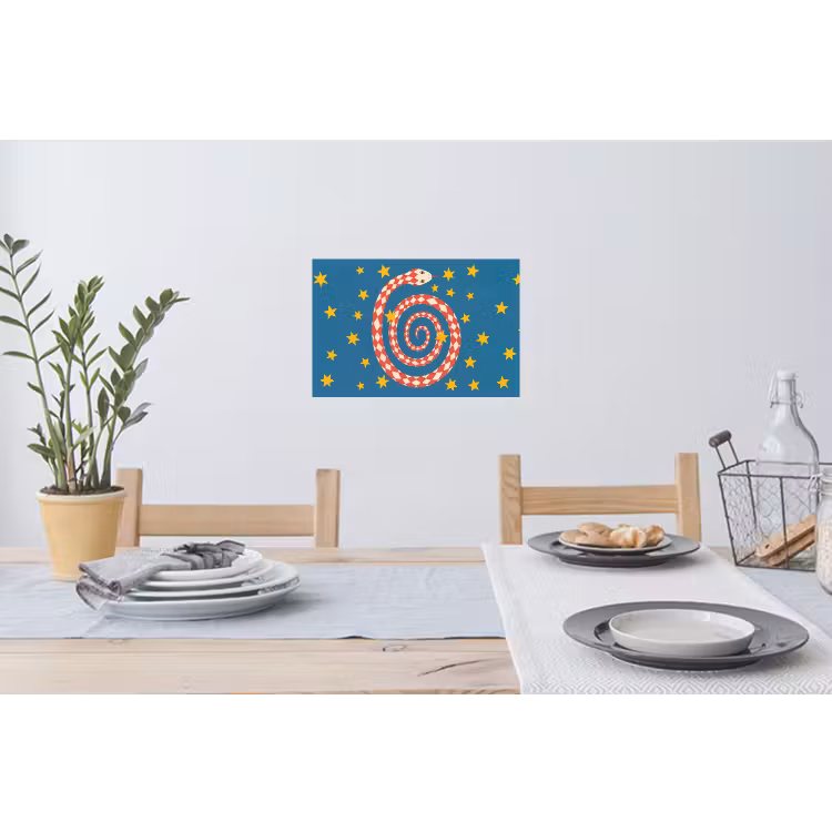 Wandtattoo – Schlange – Spirale – Tiere – Illustration – Rot — 4