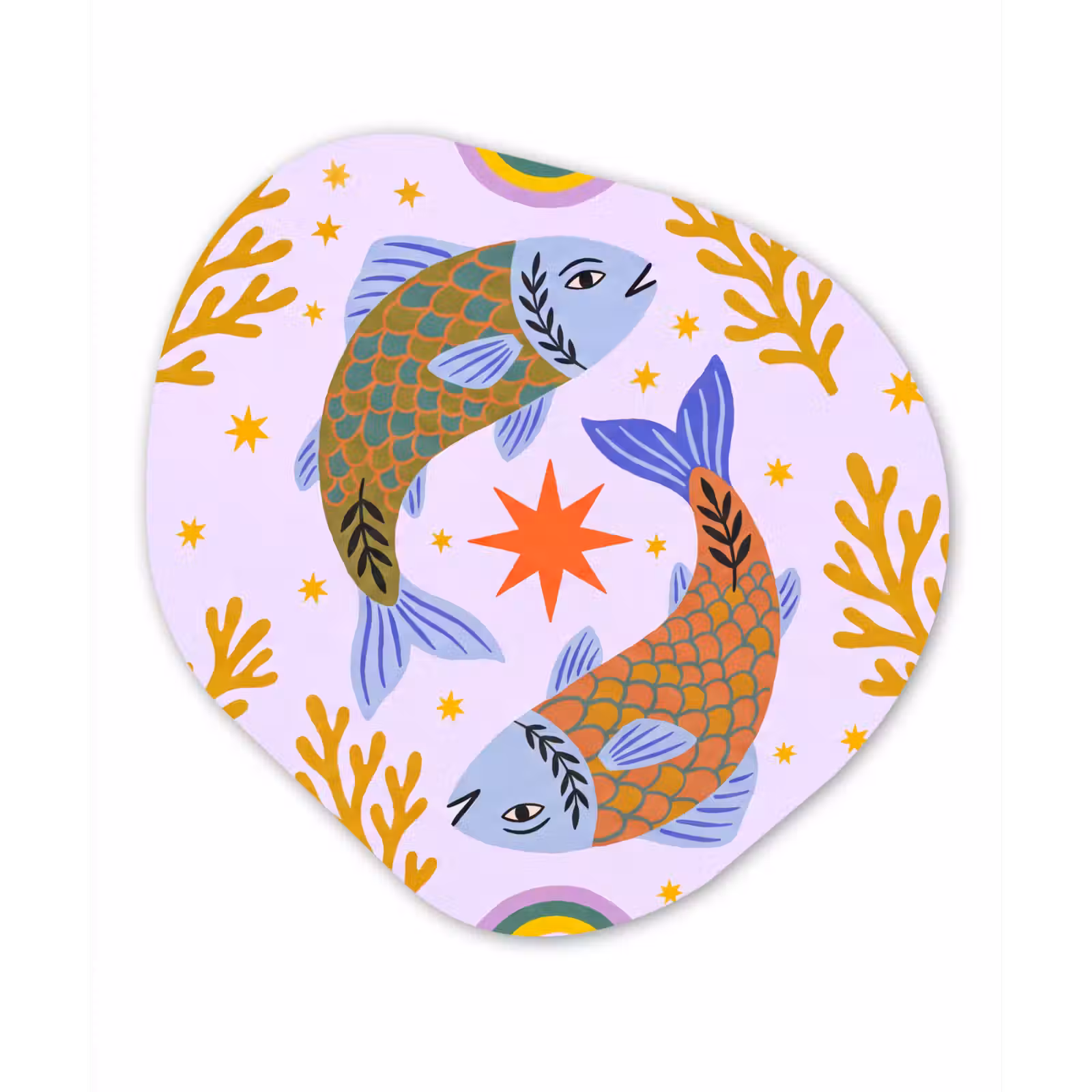 Alu-Dibond-Bild Organische Form - Fisch – Unterwasser – Tiere – Abstrakt – Farbenfroh — 1