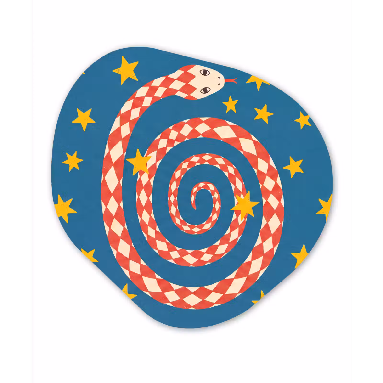 Alu-Dibond-Bild Organische Form - Schlange – Spirale – Tiere – Illustration – Rot — 1