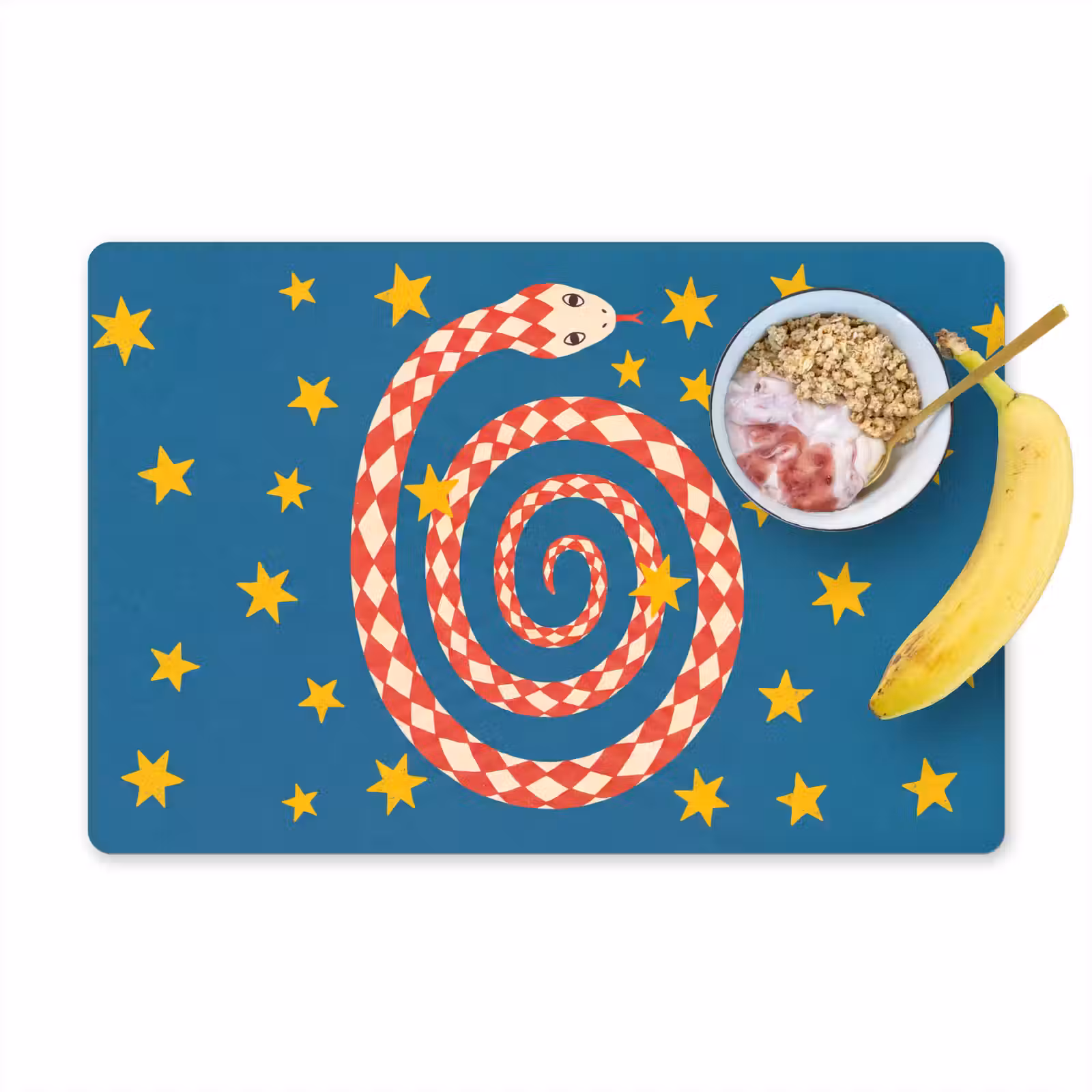 Tischset - 6 Stück - Schlange – Spirale – Tiere – Illustration – Rot — 1