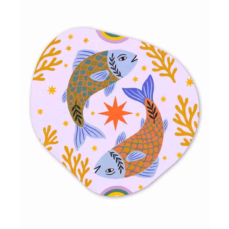 Alu-Dibond-Bild Organische Form - Fisch – Unterwasser – Tiere – Abstrakt – Farbenfroh — 1