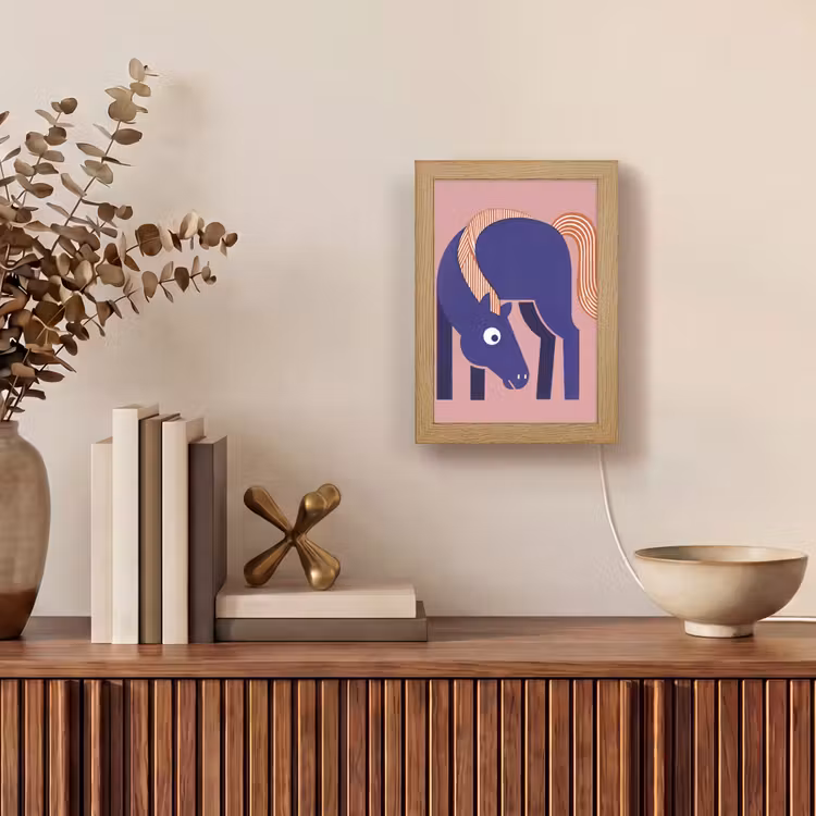 Personalisierte Lightbox - Pferd – Abstrakt – Tiere – Modern – Blau — 4