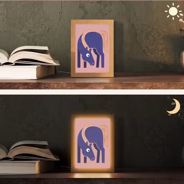 Personalisierte Lightbox - Pferd – Abstrakt – Tiere – Modern – Blau — 5