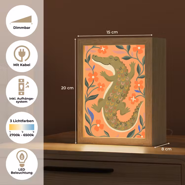 Personalisierte Lightbox - Tiere – Blumen – Orange – Illustration – Natur — 6