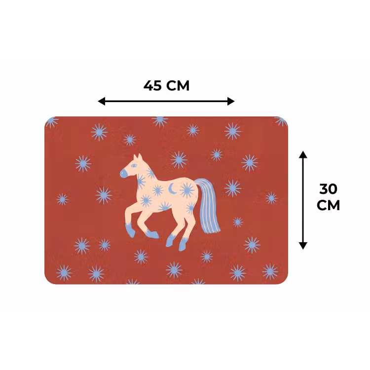 Tischset - 6 Stück - Tiere – Sterne – Mond – Abstrakt – Rot — 3