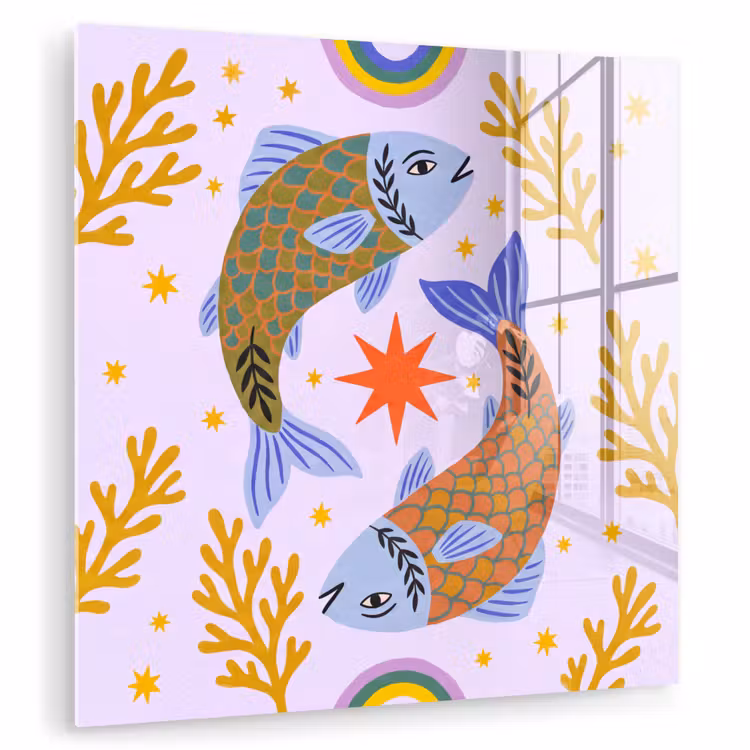 Glasbild - Fisch – Unterwasser – Tiere – Abstrakt – Farbenfroh — 1