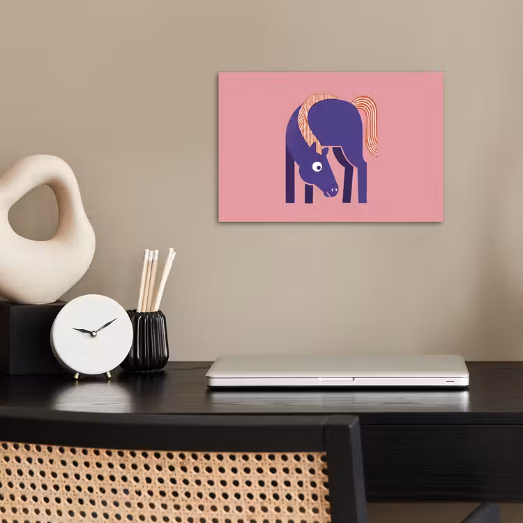 Poster - Pferd – Abstrakt – Tiere – Modern – Blau — 2