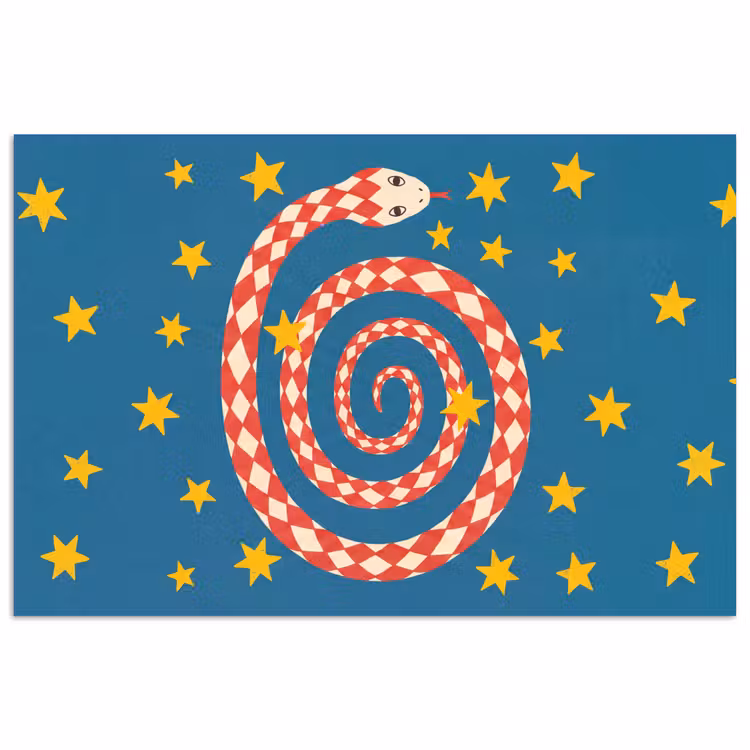 Poster - Schlange – Spirale – Tiere – Illustration – Rot — 1