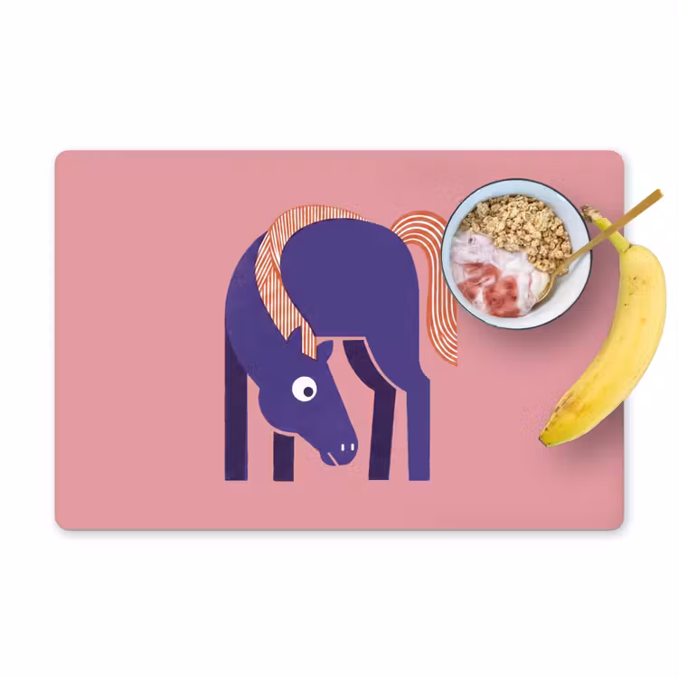 Tischset - 6 Stück - Pferd – Abstrakt – Tiere – Modern – Blau — 1
