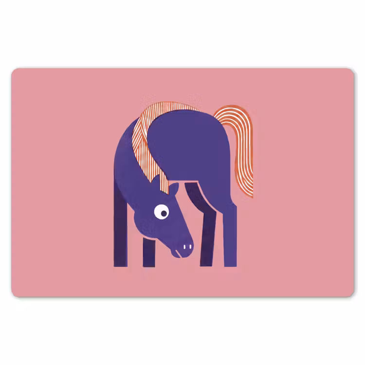 Tischset - 6 Stück - Pferd – Abstrakt – Tiere – Modern – Blau — 6