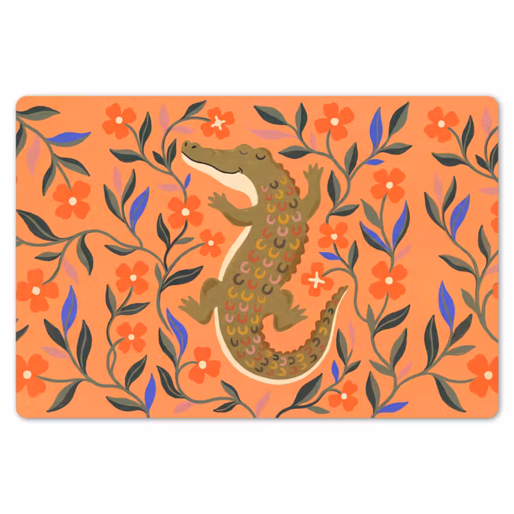 Tischset - 6 Stück - Tiere – Blumen – Orange – Illustration – Natur — 6