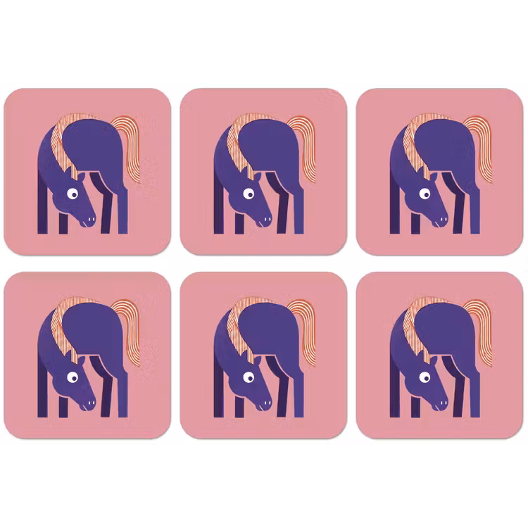 Untersetzer - Pferd – Abstrakt – Tiere – Modern – Blau — 1