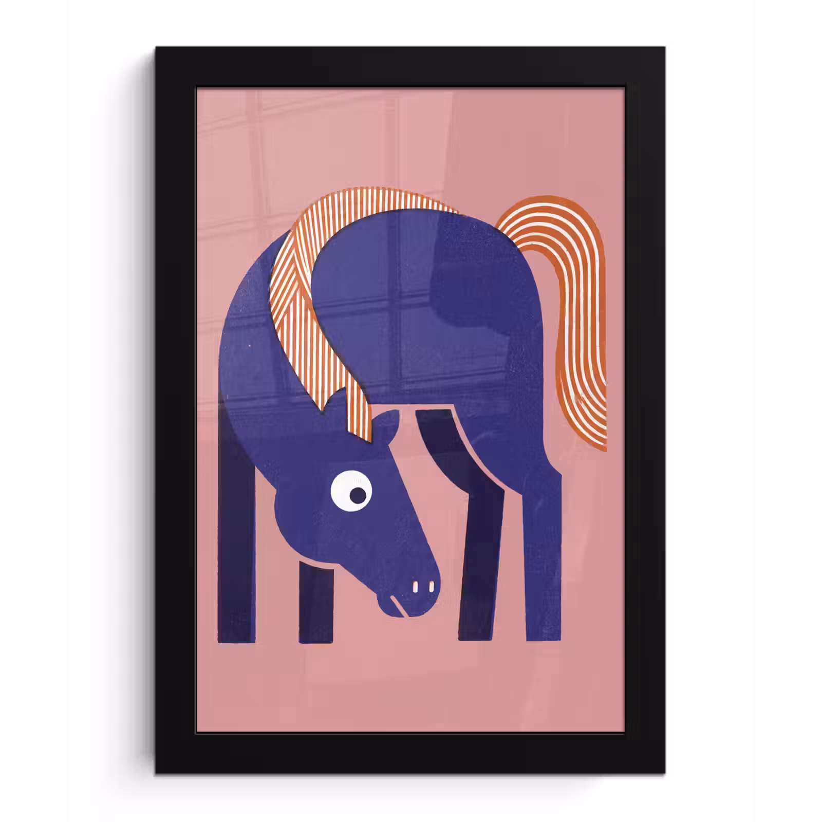 Bilder mit Rahmen - Pferd – Abstrakt – Tiere – Modern – Blau — 1