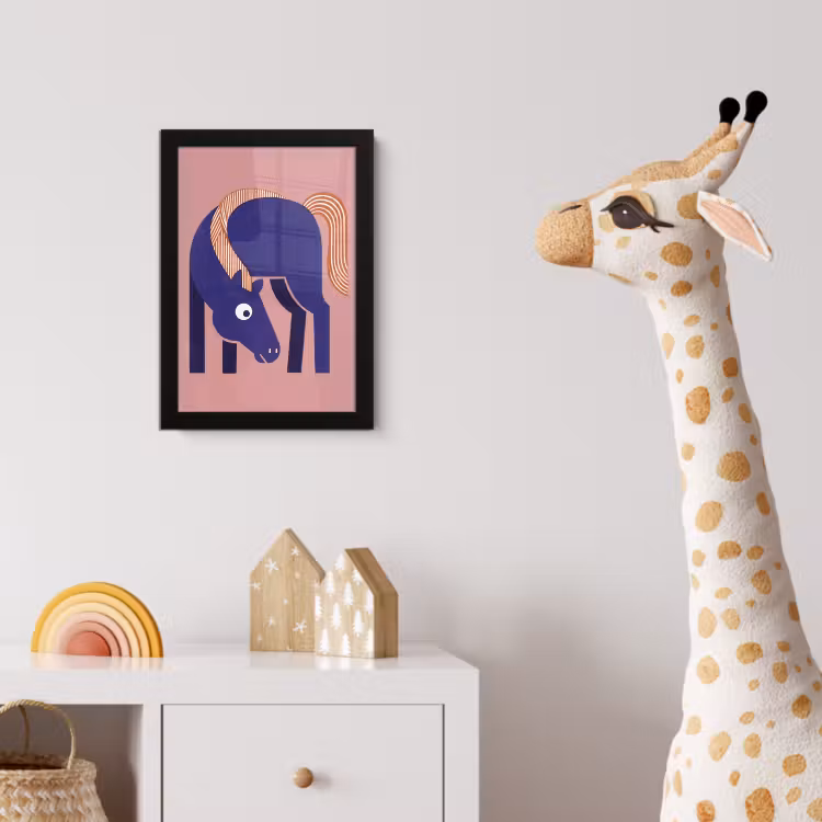 Bilder mit Rahmen - Pferd – Abstrakt – Tiere – Modern – Blau — 5