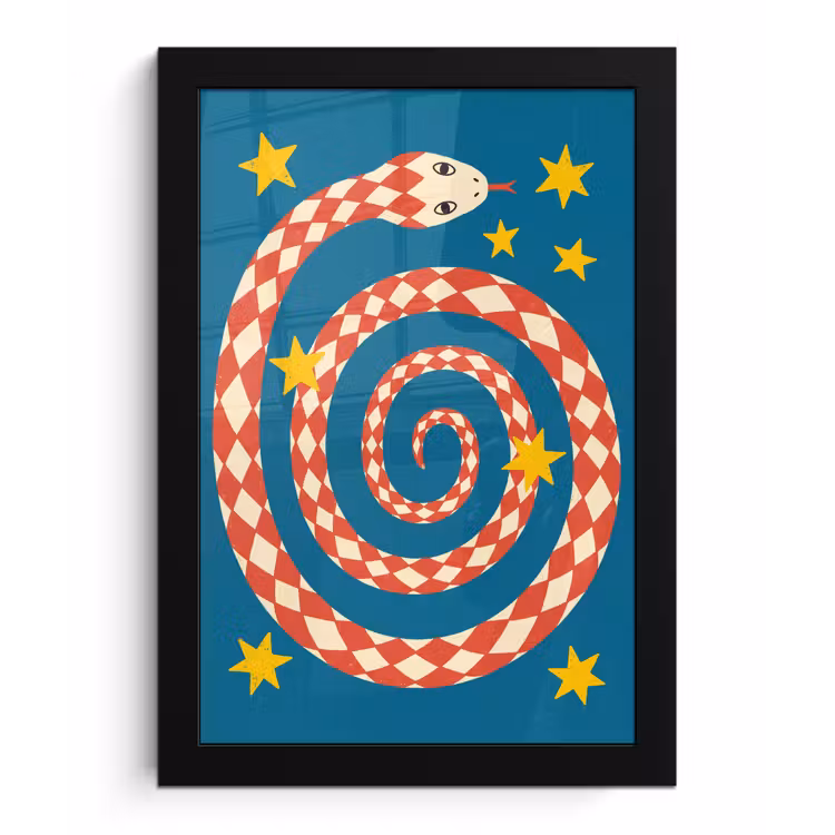 Bilder mit Rahmen - Schlange – Spirale – Tiere – Illustration – Rot — 1