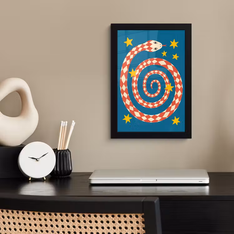 Bilder mit Rahmen - Schlange – Spirale – Tiere – Illustration – Rot — 2