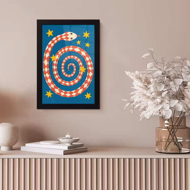 Bilder mit Rahmen - Schlange – Spirale – Tiere – Illustration – Rot — 4
