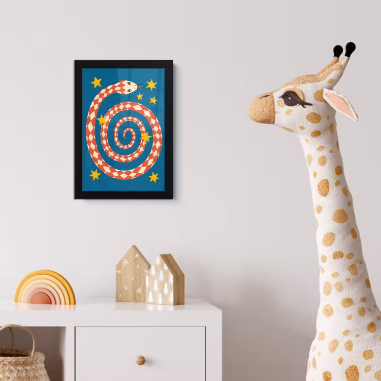 Bilder mit Rahmen - Schlange – Spirale – Tiere – Illustration – Rot — 5