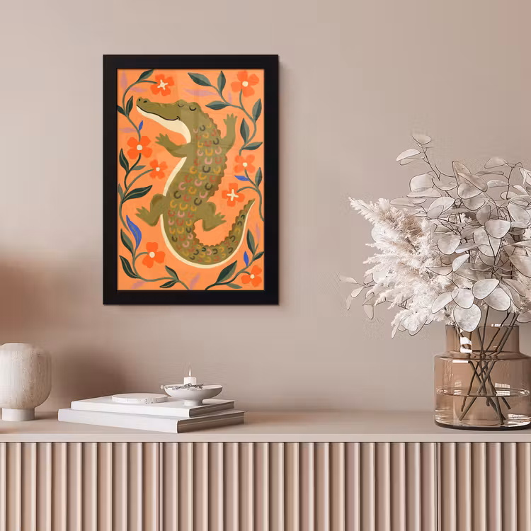 Bilder mit Rahmen - Tiere – Blumen – Orange – Illustration – Natur — 4