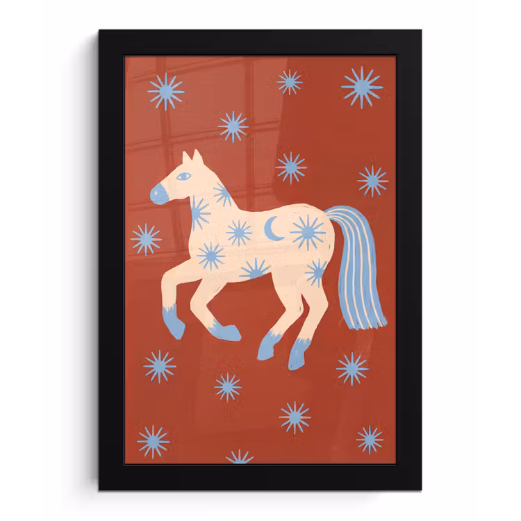 Bilder mit Rahmen - Tiere – Sterne – Mond – Abstrakt – Rot — 1