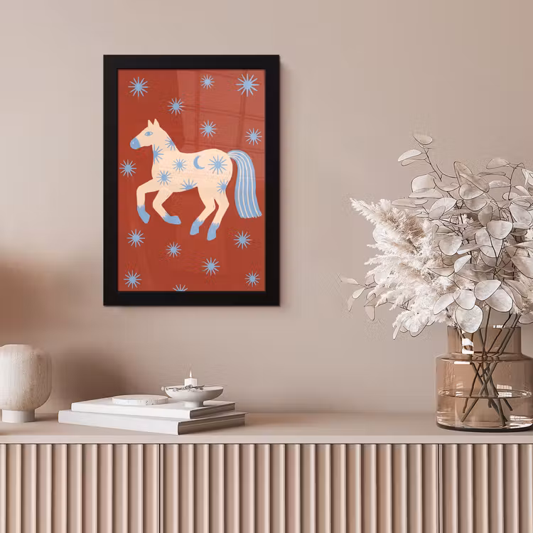 Bilder mit Rahmen - Tiere – Sterne – Mond – Abstrakt – Rot — 4