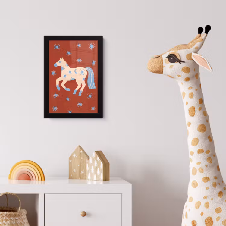 Bilder mit Rahmen - Tiere – Sterne – Mond – Abstrakt – Rot — 5