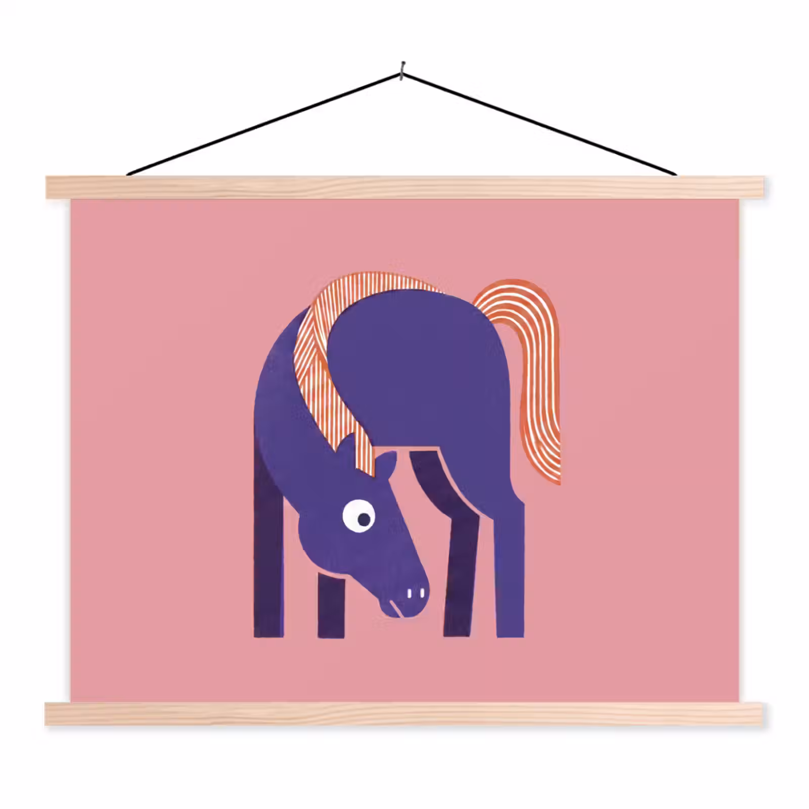 Stoffbild - Pferd – Abstrakt – Tiere – Modern – Blau — 1