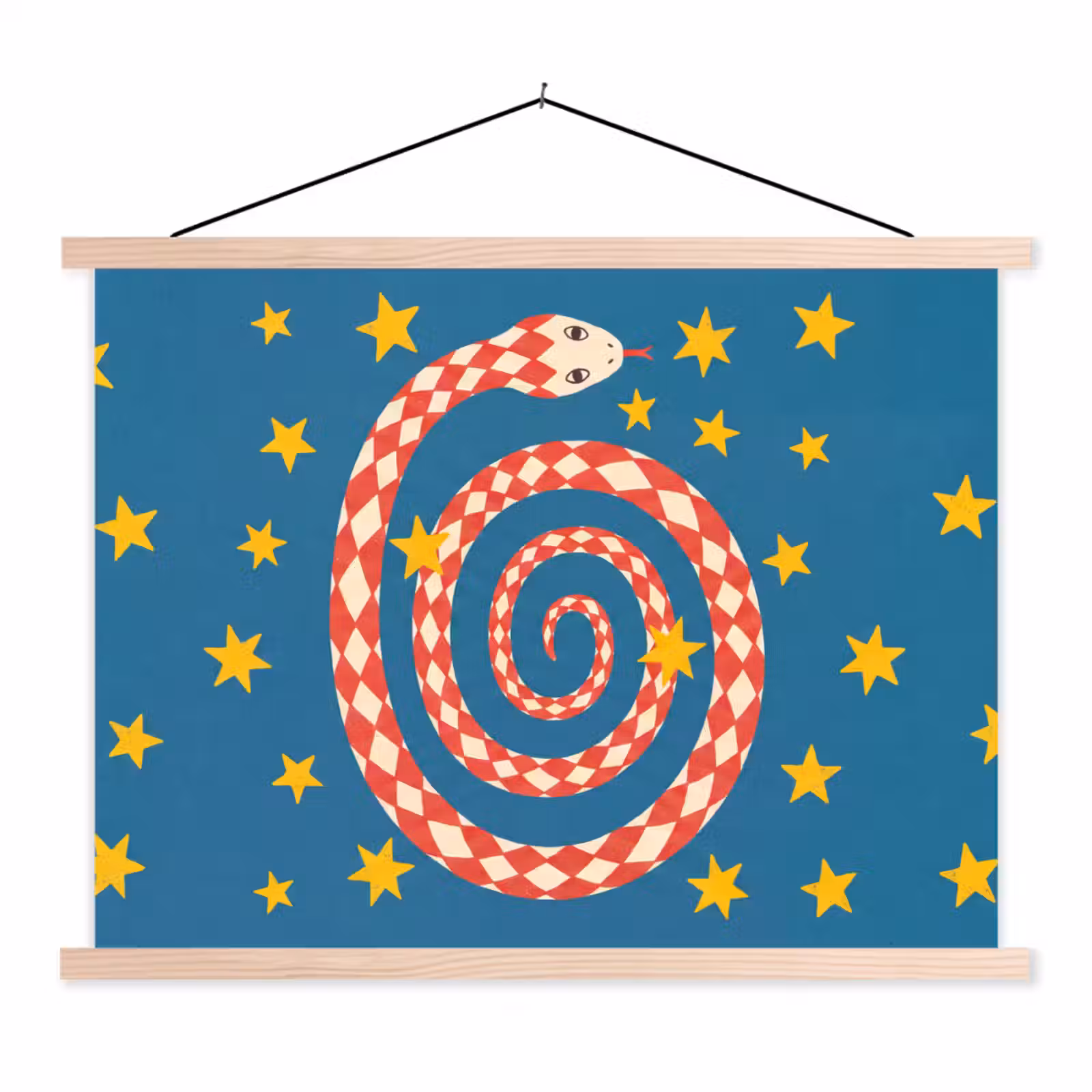 Stoffbild - Schlange – Spirale – Tiere – Illustration – Rot — 1