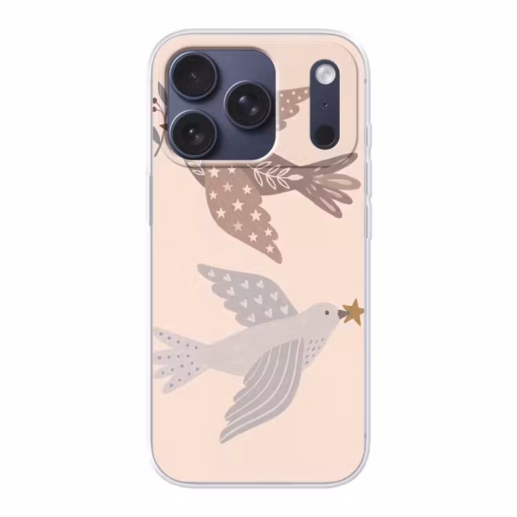 Handyhülle - Vogel – Beeren – Natur – Modern – Beige — 1