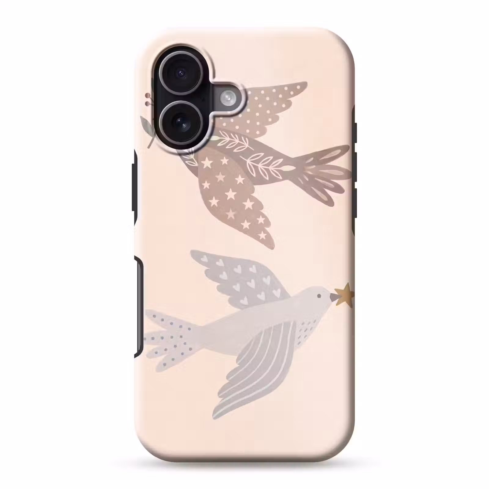 Handyhülle Toughcase - Vogel – Beeren – Natur – Modern – Beige — 1
