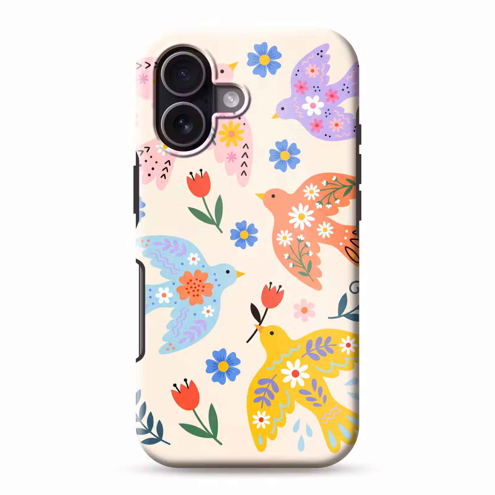 Handyhülle Toughcase - Vögel – Blumen – Folk – Bunt – Tiere — 1