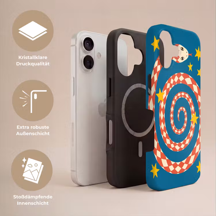 Handyhülle Toughcase - Schlange – Spirale – Tiere – Illustration – Rot — 3