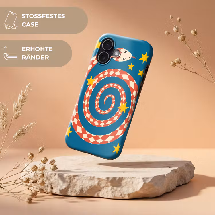 Handyhülle Toughcase - Schlange – Spirale – Tiere – Illustration – Rot — 5