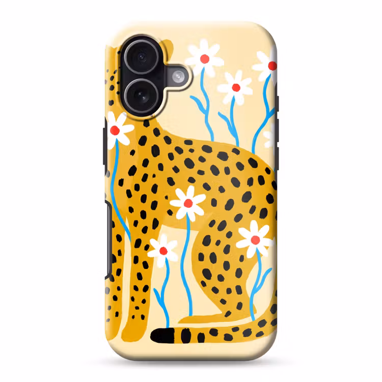 Handyhülle Toughcase - Tiere – Gepard – Blumen – Modern – Gelb — 1