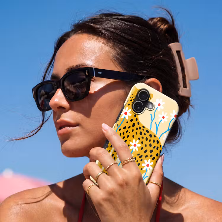 Handyhülle Toughcase - Tiere – Gepard – Blumen – Modern – Gelb — 6