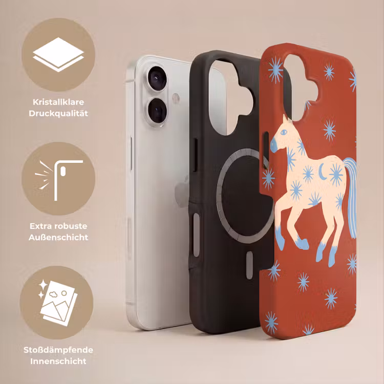 Handyhülle Toughcase - Tiere – Sterne – Mond – Abstrakt – Rot — 3