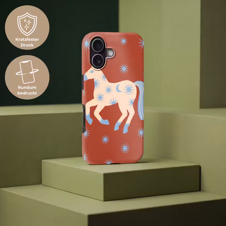 Handyhülle Toughcase - Tiere – Sterne – Mond – Abstrakt – Rot — 7