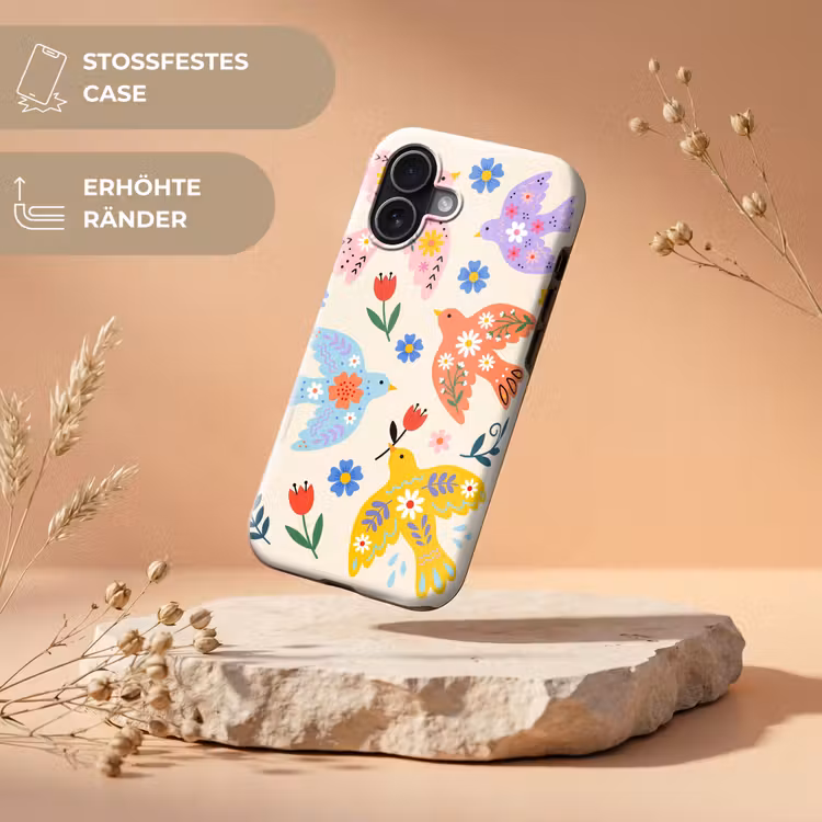 Handyhülle Toughcase - Vögel – Blumen – Folk – Bunt – Tiere — 5