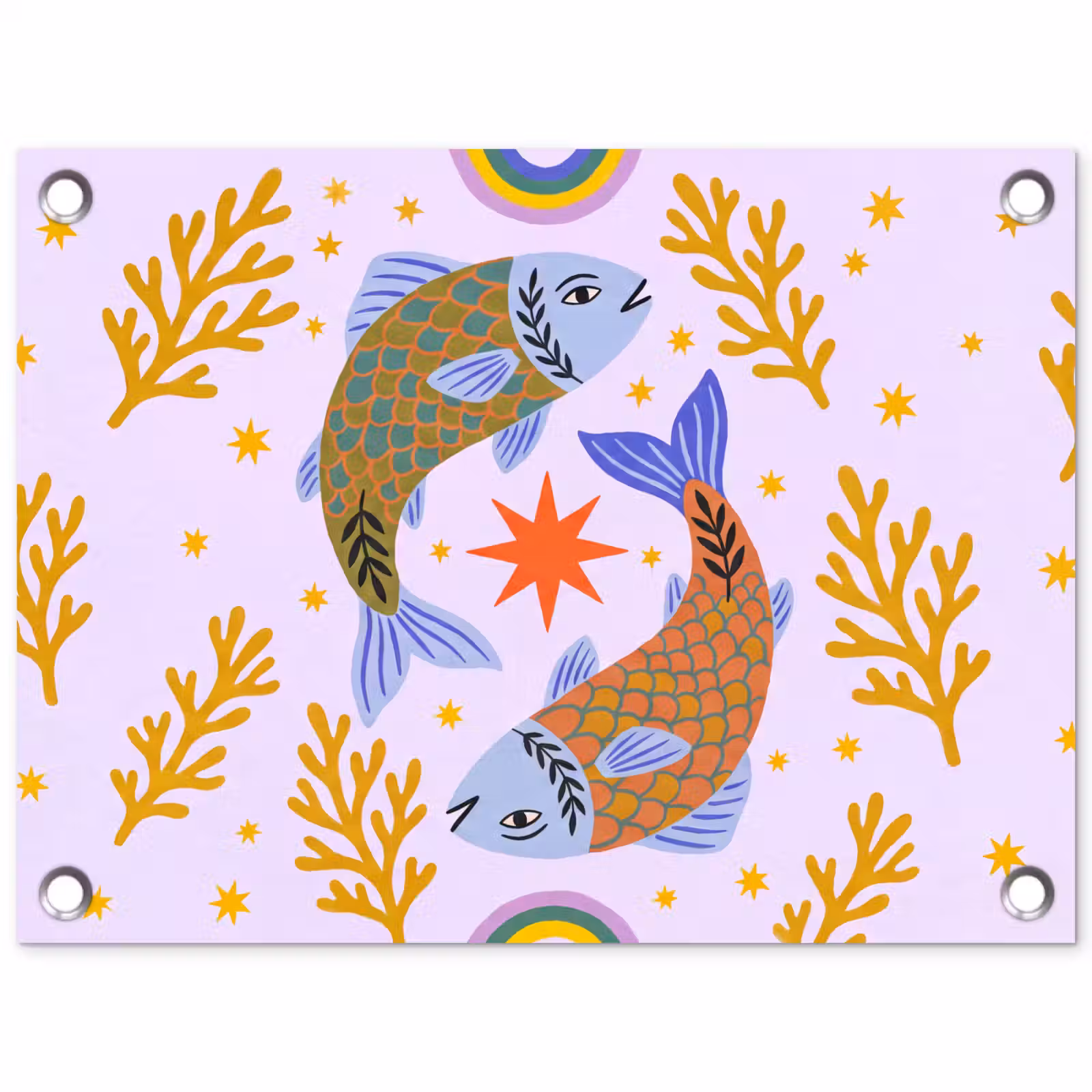 Gartenposter - Fisch – Unterwasser – Tiere – Abstrakt – Farbenfroh — 1
