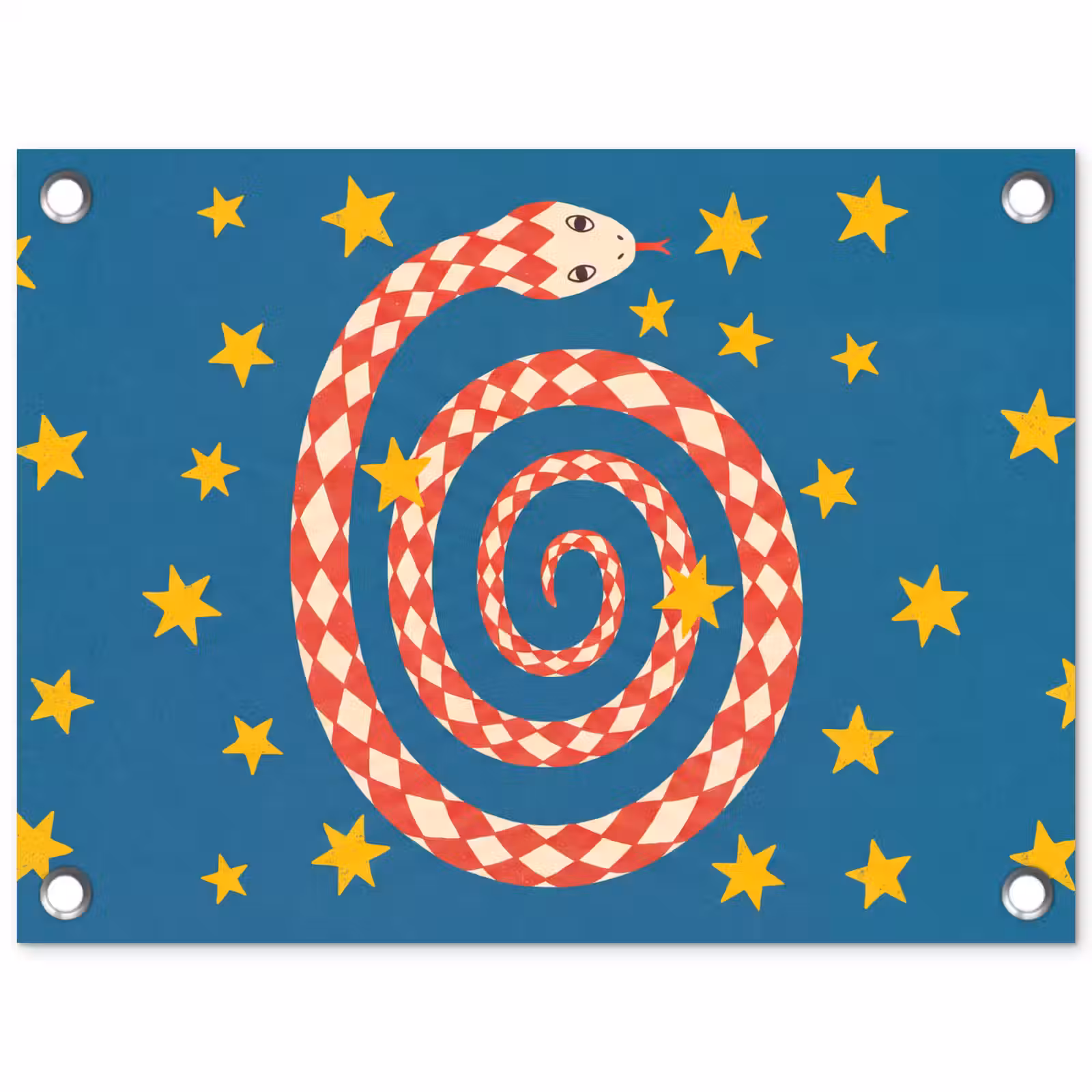 Gartenposter - Schlange – Spirale – Tiere – Illustration – Rot — 1